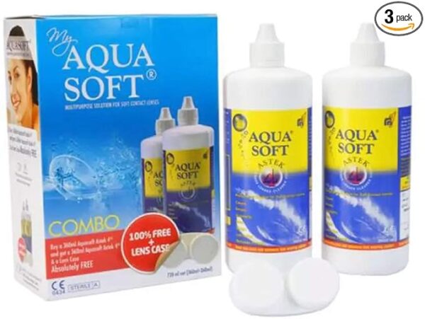 Aquasoft Multipurpose Solution For Soft Contact Lenses Combo Pack